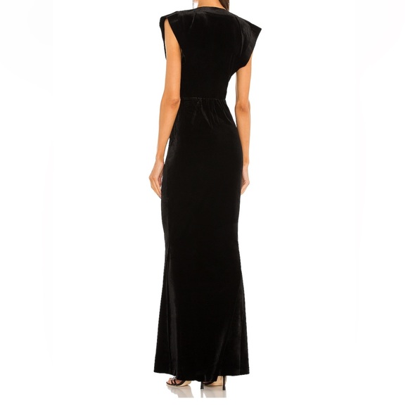 Norma kamali size small v neck rectangle gown in black - Picture 3 of 3